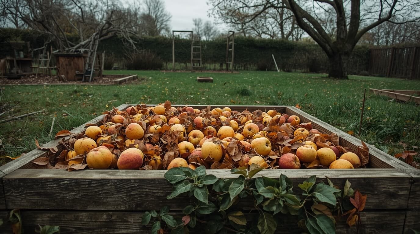 compost casero en otoño