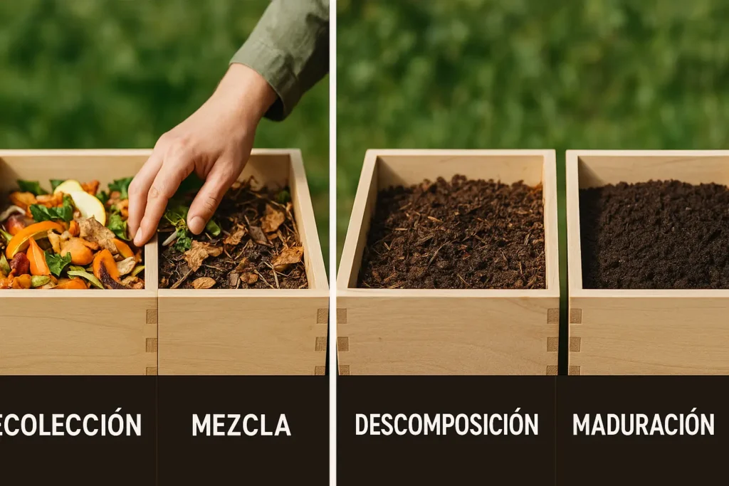Compost casero con restos de cocina