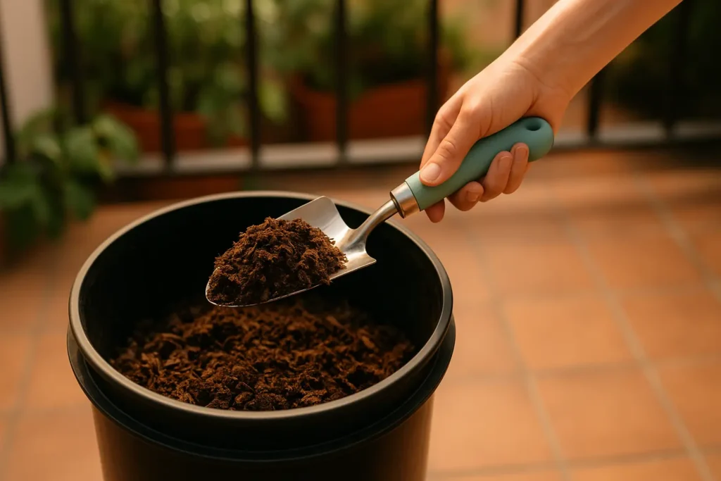Compost casero con restos de cocina