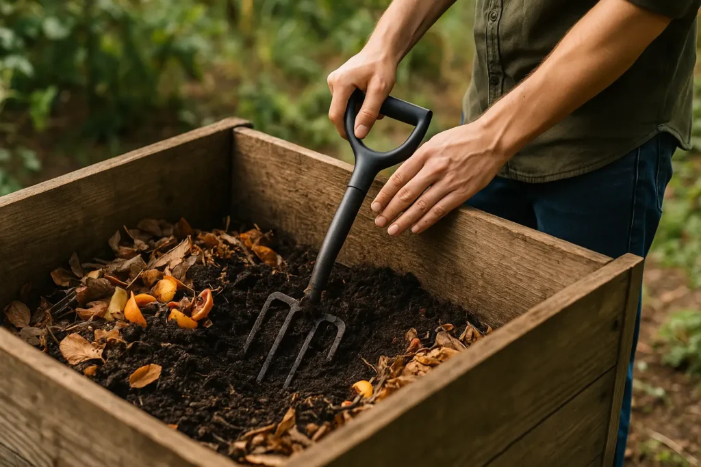 Compost casero con restos de cocina