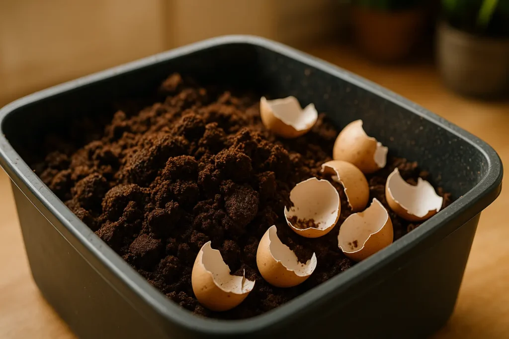 compost cafe cascaras huevo