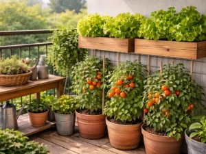 Huerto urbano en balcón - Balcón-huerto viral en 24 h: - Balcón