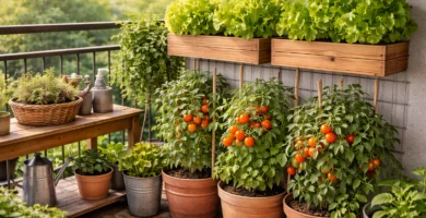 Huerto urbano en balcón - Balcón-huerto viral en 24 h: - Balcón