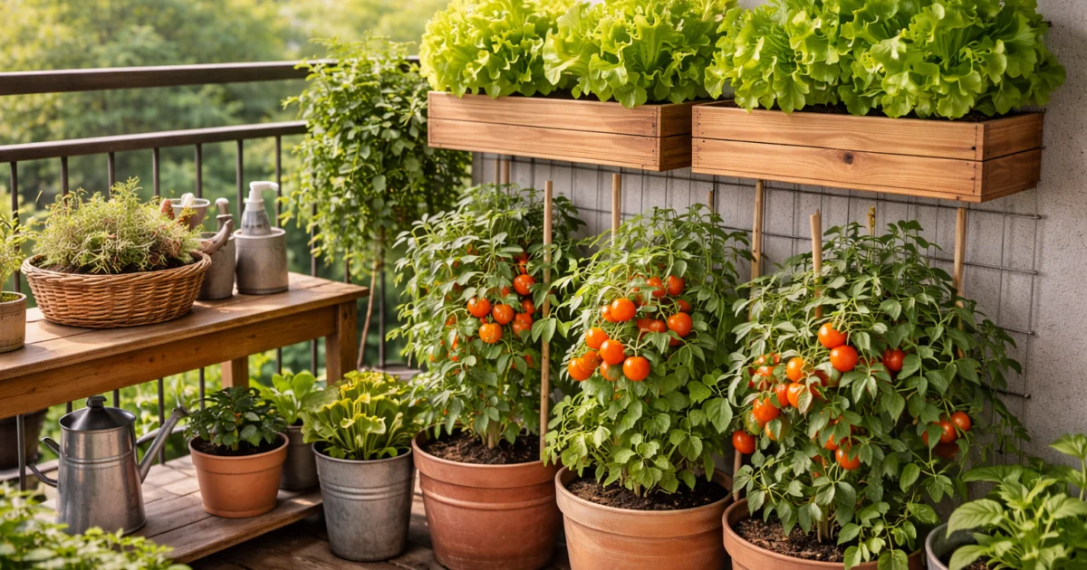 Balcón-huerto viral en 24 h: tomates y lechugas imparablemente frescos en pleno centro urbano DWG AutoCAD