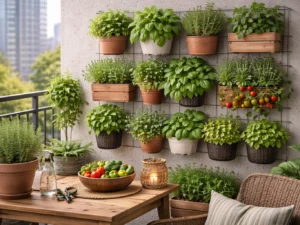 Pared verde comestible balcón - Cómo montar una pared verde - Pared