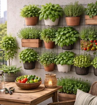 Pared verde comestible balcón - Cómo montar una pared verde - Pared