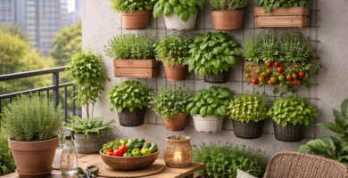 Pared verde comestible balcón - Cómo montar una pared verde - Pared