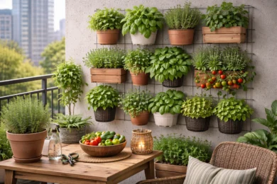 Cómo montar una pared verde comestible en el balcón