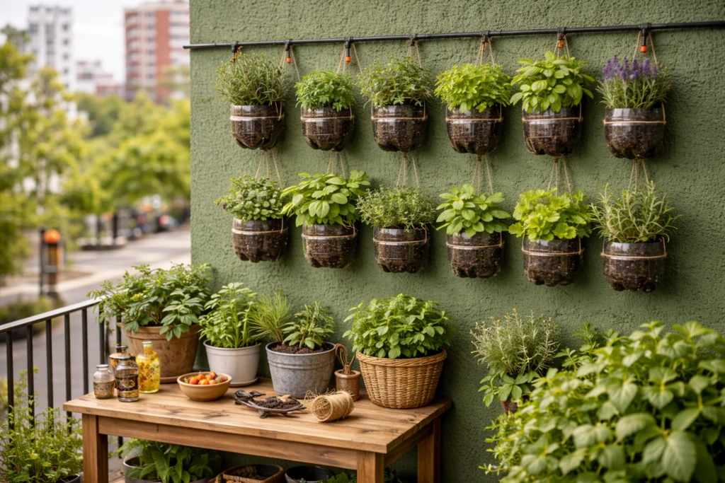 Pared verde comestible balcón - Cómo montar una pared verde - Pared